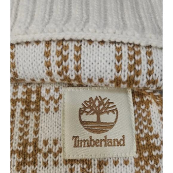 Timberland Buffalo Plaid Scarf Tan & Cream White Knit Acrylic New in package - Picture 5 of 6